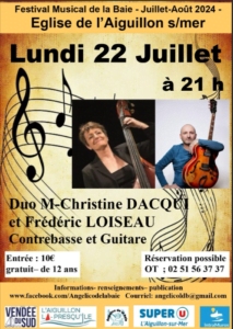 concert juillet aout L'Aiguillon sur mer